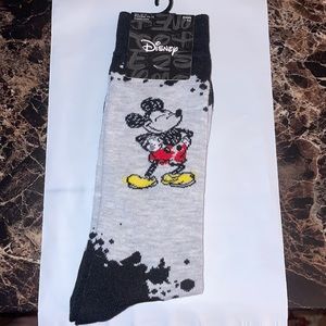 Disney Mickey Mouse black & grey crew socks